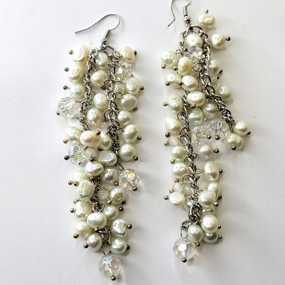 Long Pearl Earrings Statement Pearl Earrings - Picture 5 of 8